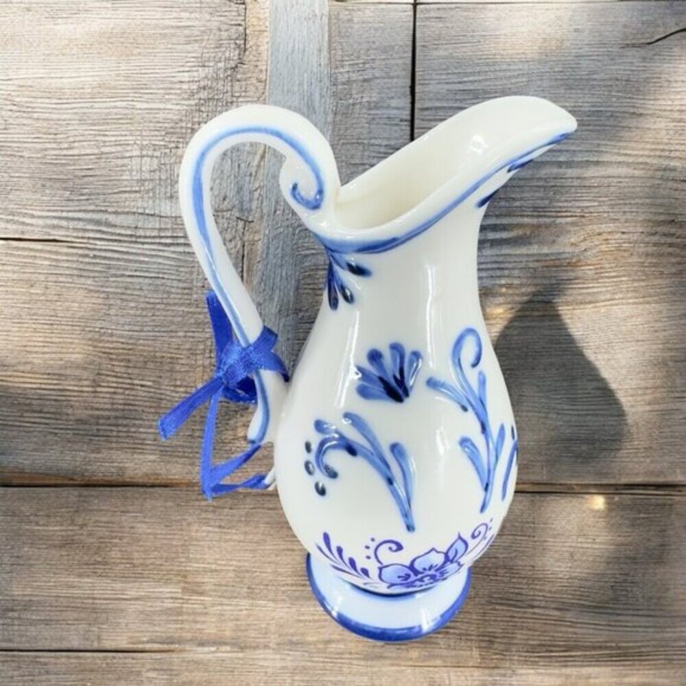 Kurt Adler Blue And White Delft Style Ornament Small Ceramic Pitcher Jug W Tag